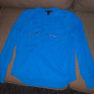 Blue long sleeve blouse